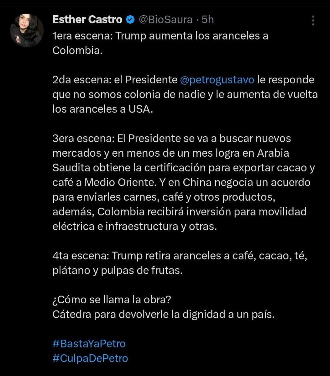 AndyV2310's tweet photo. @linamariagarri1 @realDonaldTrump @petrogustavo JAJAJAJAJAJAJAJA Y PARA QUE LE ARDA MAS... TRUMP CEDIO A QUE PETRO SE LE PARO EN LA RAYA Y NO LO HIZO CEDER... LLORE VENDIDA MALPARIDA, LLORE QUE SUS LAGRIMAS SON DELICIOSAS.... POR CIERTO, CUANDO NOS EXPLICA LA HISTORIA DEL CORRUPTO DE SU PAPI??? https://t.co/IKunlAFOeW