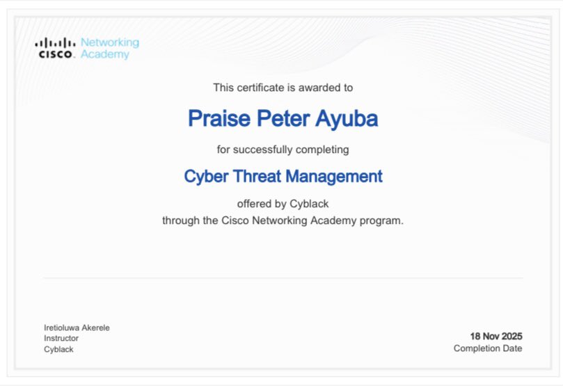 _the_praisee's tweet photo. Finally putting some of my Cisco Networking Academy certificates together here.
There's moreee!

~ Introduction to Cybersecurity (May 2024)
~ Networking Basics (June 2024)
~ Cyber Threat Management (Today)!!! Proudly sponsored by my instructor and mentor, Dr. @ireteeh! 🤭❤️ https://t.co/yJsEQlYM7l