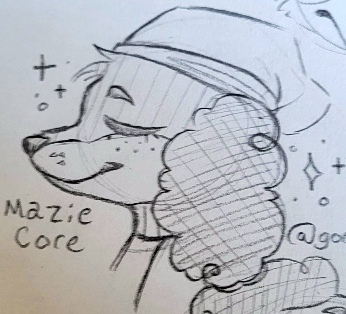 GoredDoggo's tweet image. Was listening to Mazie&apos;s Music on Spotify during school work and doodled these, I missed drawing this dog! 
@catfunked