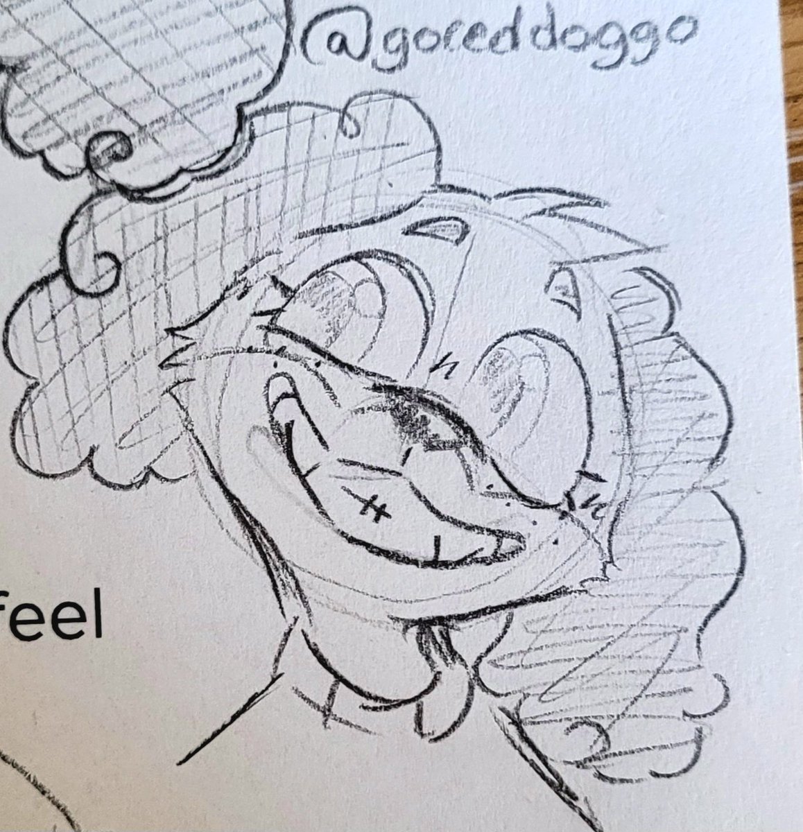 GoredDoggo's tweet image. Was listening to Mazie&apos;s Music on Spotify during school work and doodled these, I missed drawing this dog! 
@catfunked