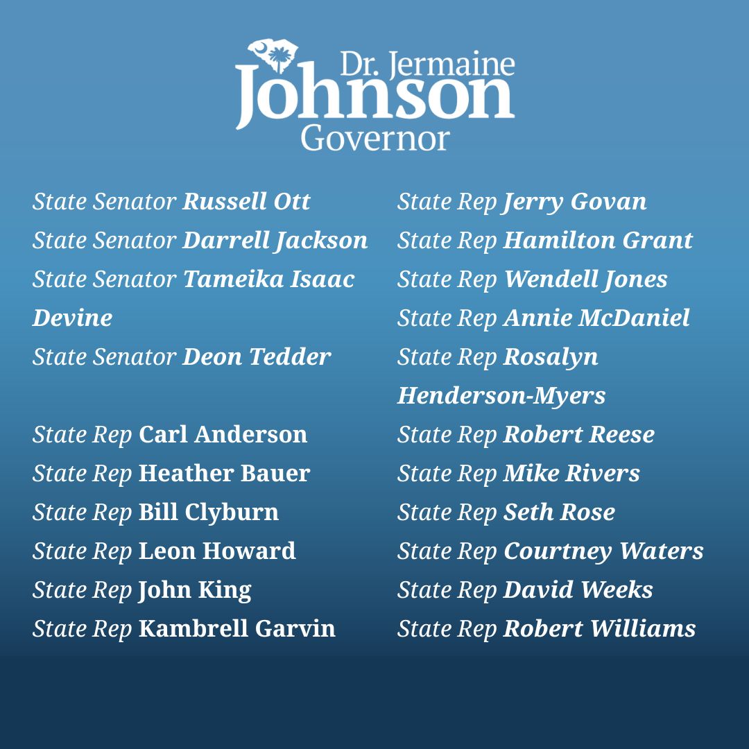 So proud to list my colleagues at the Statehouse as endorsers to my campaign. It's been a privilege legislating with you and I'm looking forward to working with you as Governor.