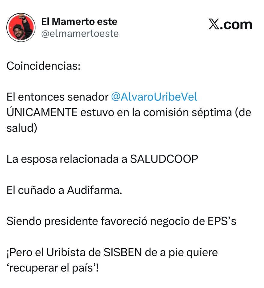 AndyV2310's tweet photo. @AlvaroUribeVel callese sr Expresidiario... Que ud ni su familia puede venir a dar clases de moral en este pais... Don Paraquin! https://t.co/B2yMdxPZbz