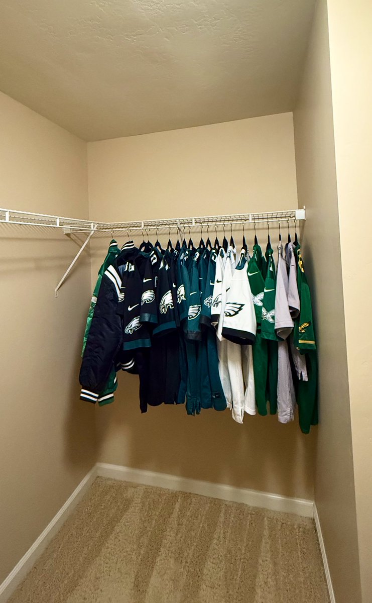 1k_Watts's tweet photo. We have a closet strictly for jerseys @mochadelphia 😭 https://t.co/L4vLsIFYkS