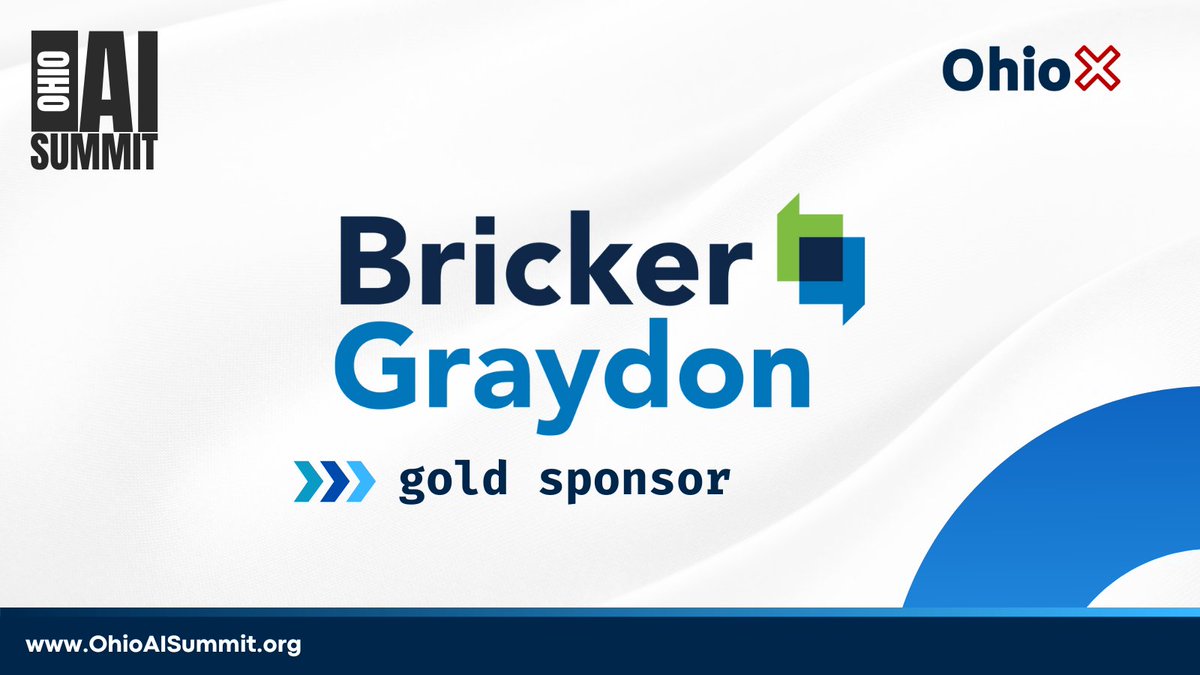 We're grateful to <a href="/BrickerGraydon/">Bricker Graydon</a> for joining us as a Gold sponsor of tomorrow’s sold out Ohio AI Summit.

And we look forward to welcoming 400+ leaders for a day focused on practical AI adoption across Ohio.

ohioaisummit.org