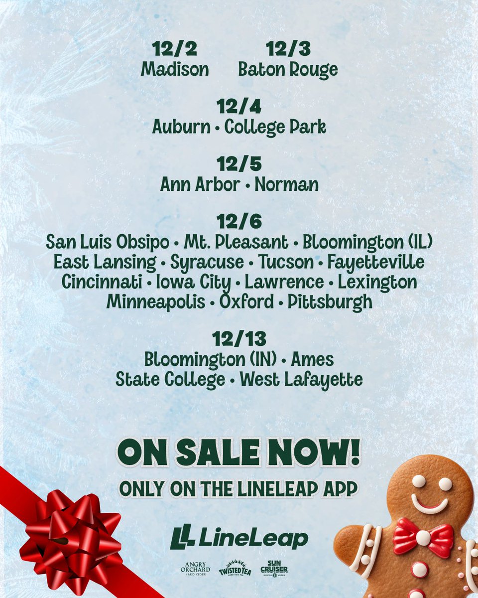 BarstoolCalPoly's tweet image. 🎅 Santa Crawls is coming to town for LineLeap’s winter bar crawl!

🎟️ Tickets are on sale now only on the LineLeap App — anyone 21+ can join the holiday fun.

Stay tuned to LineLeap IG for bar announcements, start times, merch details &amp;amp; more!