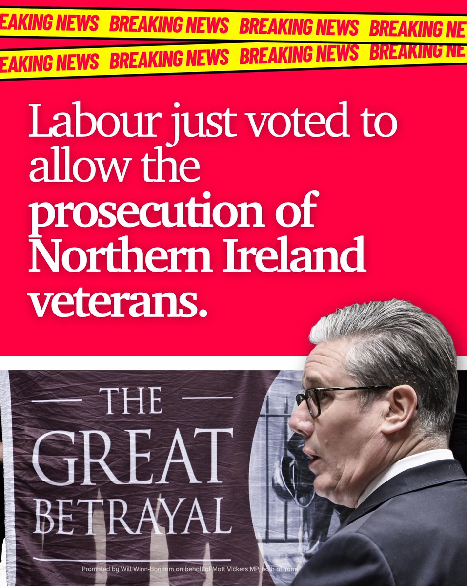 Matt_VickersMP's tweet image. Labour MP&apos;s should hang their heads in shame. 

They just voted to allow the prosecution of our brave Northern Ireland veterans. 

Soldiers defended us. 

We should be defending them. 

Why would anyone serve our country if this is how they are treated?