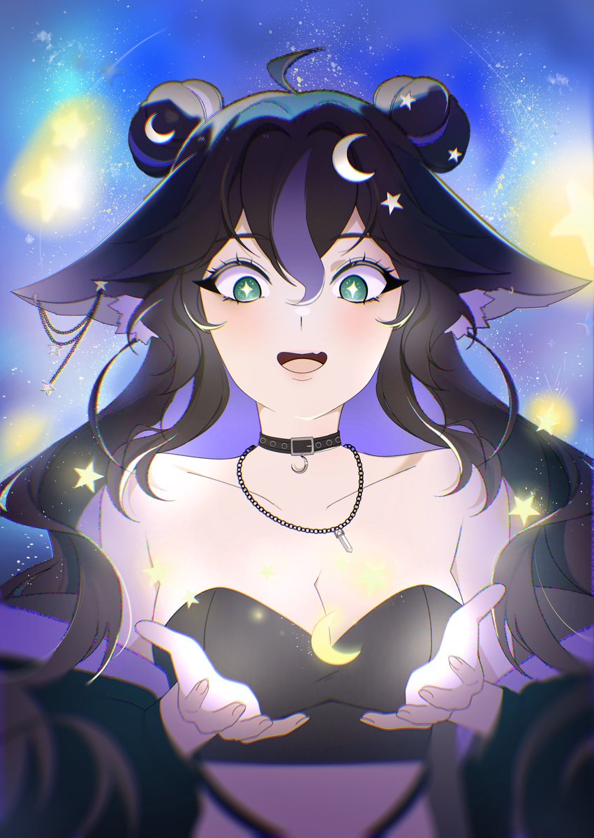 I had the opportunity to work on this beautiful illustration for  <a href="/ConfusedKet/">ConfusedKet | ✨German Fox VTuber 🦊💜</a> ✨ Thank you so much again!