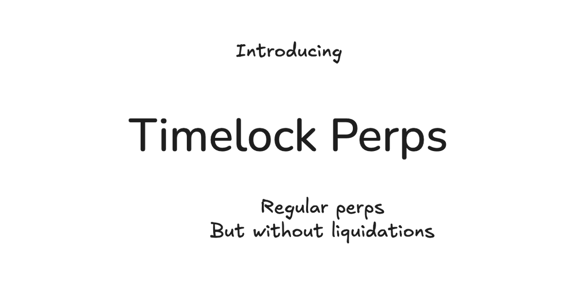 yourasianquant's tweet photo. Imagine a world where you can trade perps

But

Without Liquidations

What if I told you Liquidations are not a necessity, but just a design flaw?

Introducing Timelock Perps,  
First product of the @Timelock_Trade ecosystem https://t.co/8zgsGIQ7kv