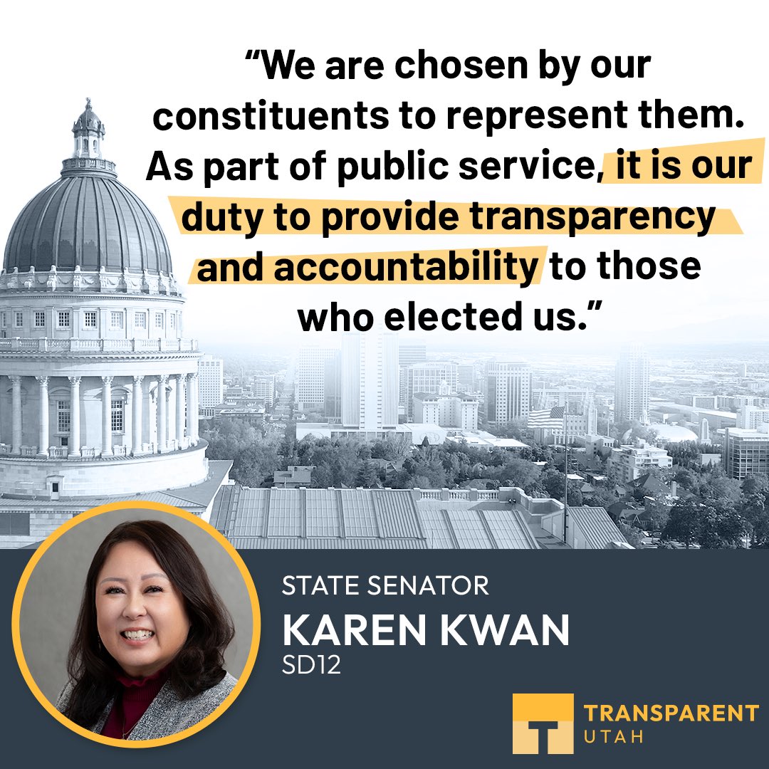 UtahTransparent's tweet image. #ThankfulForTransparency

Transparent.Utah.Gov

@SenKarenKwan