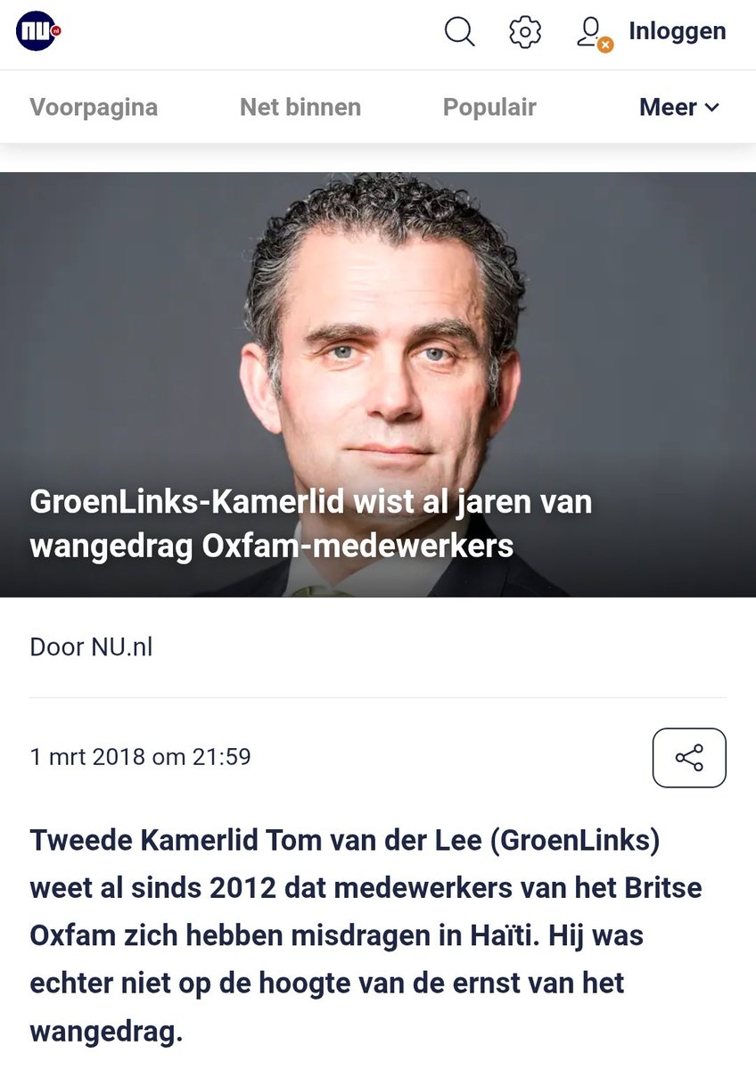 nickynicky78's tweet image. Tweede Kamerlid #TomVanDerLee (#GL) wist sinds 2012 dat medewerkers van het Britse #Oxfam zich ernstig hadden misdragen in #Haïti - en deed er niks mee! Pas in 2018 werd het schandaal publiekelijk bekend!

Je moet er toch niet aan denken dat hij TweedeKamer-voorzitter zou worden!
