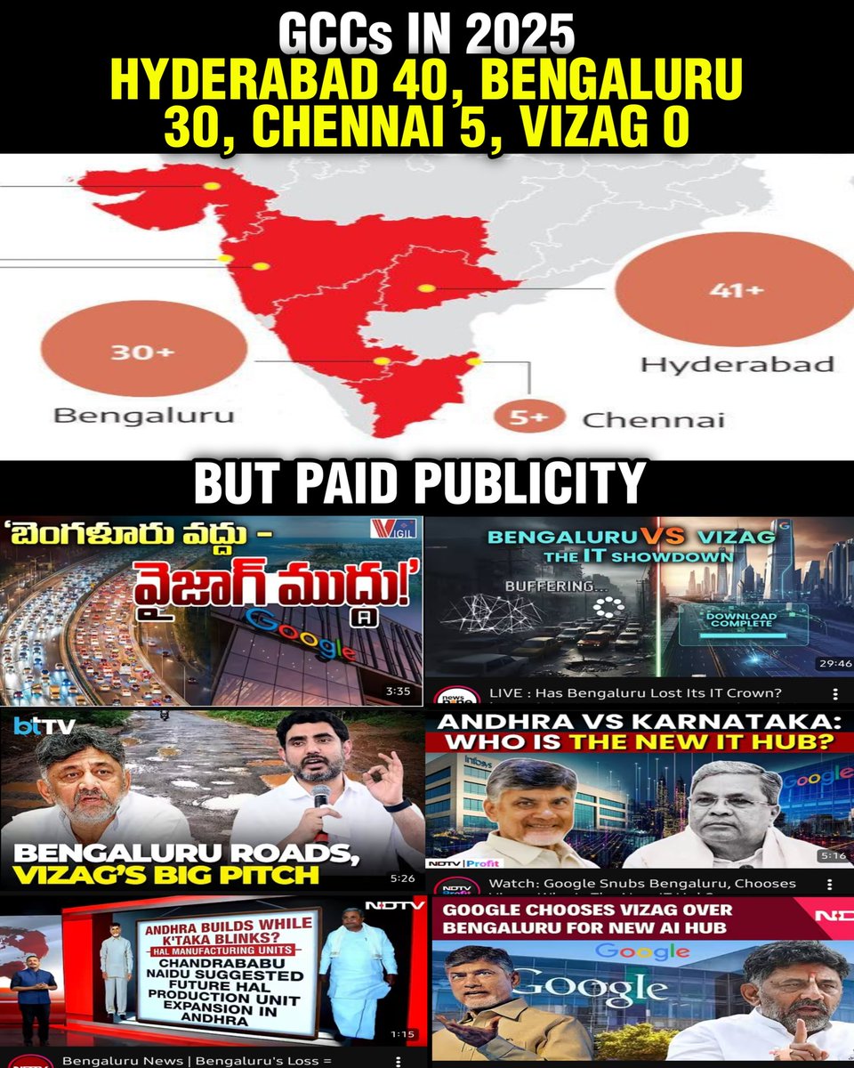 IT Companies Prefer Hyderabad, Bengaluru, Chennai; Vizag's Zero GCC Growth Amidst Media Hype