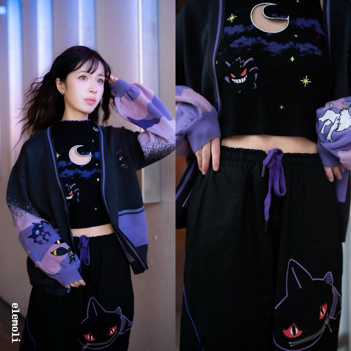 Ready for tomorrow?  🚨

The dark type poke apparel collection will be available along with discounts!!

💜Gengar top
💜Mimikyu top
💜Banette trousers
💜Lilac ghost cardigan restock
💜Dark type cardigan
💜Dex bag

What's your favourite item? 🌟