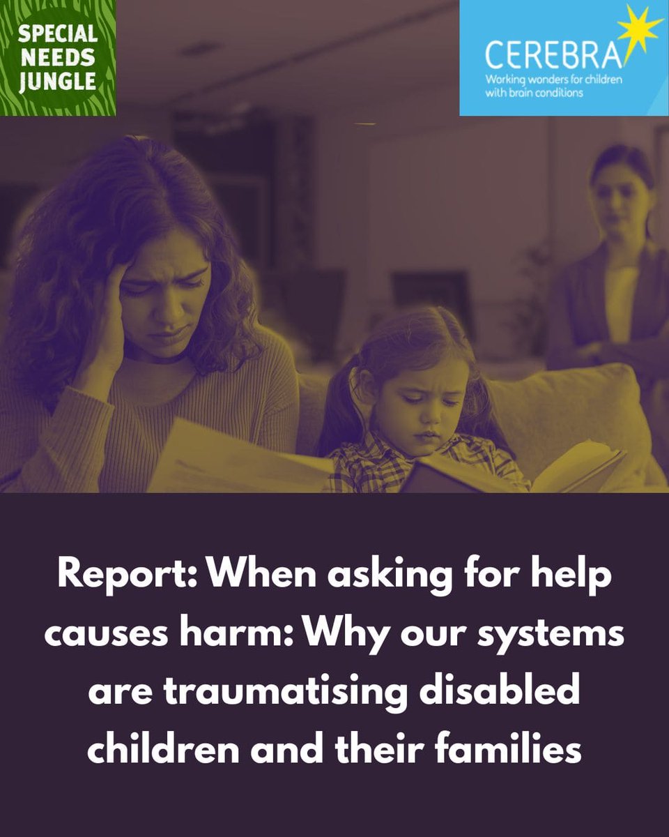 SpcialNdsJungle's tweet image. On SNJ Today: New @CerebraCharity research reveals widespread patterns of ‘systems-generated trauma’ by public bodies caused to desperate families asking for help. Cerebra CEO Jess Camburn Rahmani says action is urgently needed: specialneedsjungle.com/report-asking-…  #parentblame