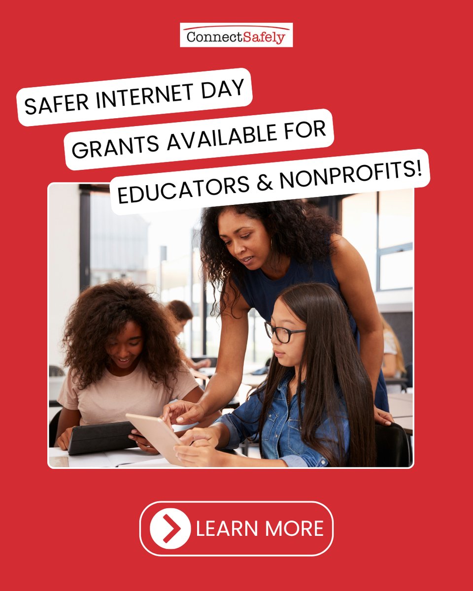 ConnectSafely's tweet image. 📢 Calling all K-12 educators &amp;amp; youth-serving nonprofits! For next year&apos;s #SaferInternetDay, ConnectSafely is offering grants of up to $1,000 to help educators and community organizations implement a student program. The deadline is December 31, 2025. safer.connectsafely.org/grants/