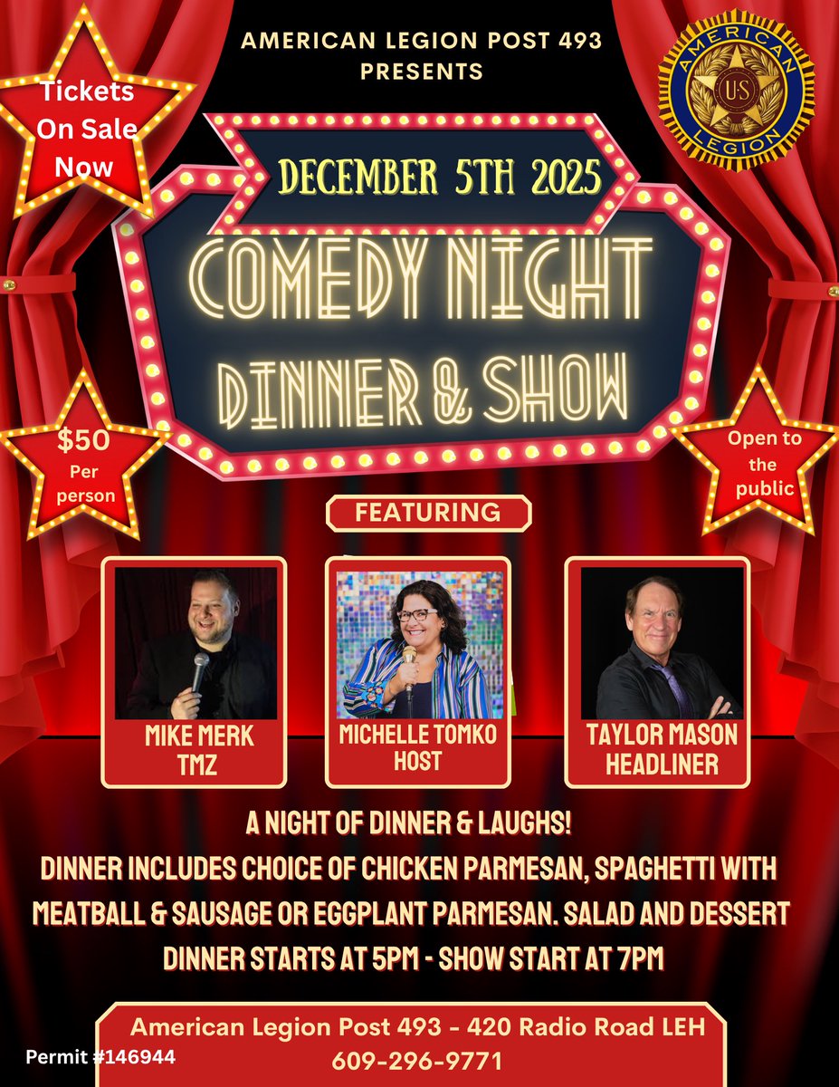 Call for tickets! Open to the public. A great holiday meetup for you and your loved ones. #comedy #entertainment
