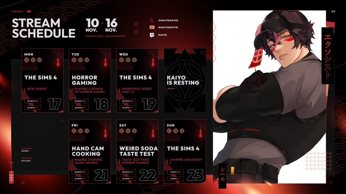 ohaiyokaiyo's tweet image. stream schedule nov 17 - nov 23

horror gaming, sims, and cooking