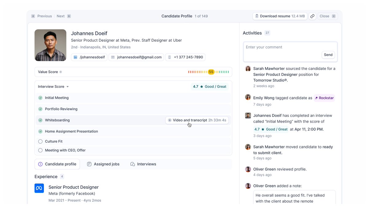 work from past,  

Talentstream 
product design