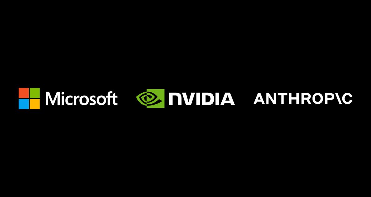 nvidia's tweet image. We are announcing strategic partnerships with @AnthropicAI and @Microsoft to scale Anthropic’s rapidly-growing Claude AI model on Microsoft Azure, powered by NVIDIA.

For the first time, NVIDIA and Anthropic are establishing a deep technology partnership to support Anthropic’s…
