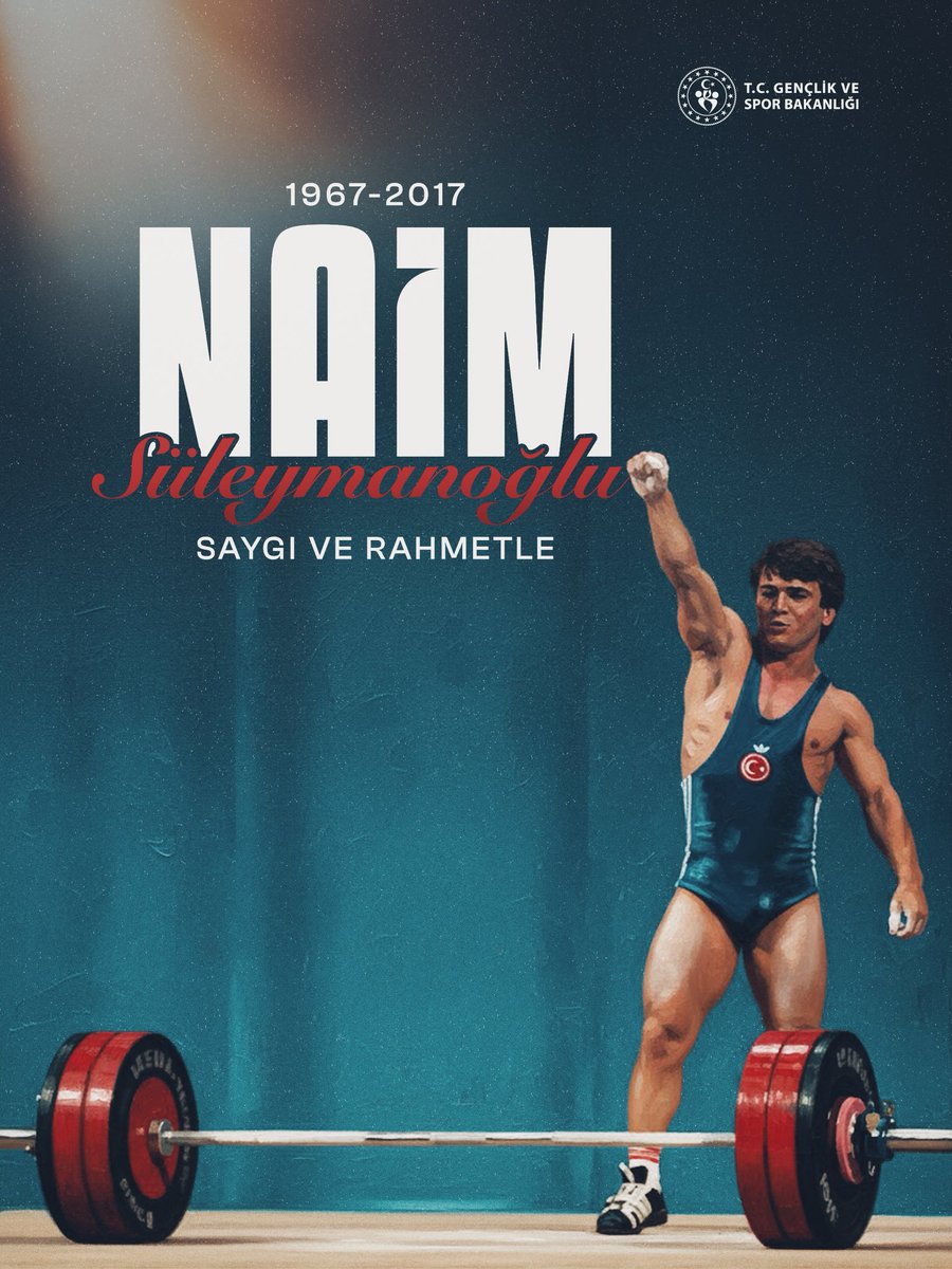 Yalnızca ağırlıkları değil; bir milletin cesaretini, umudunu ve onurunu da göğe kaldıran efsane sporcumuz Naim Süleymanoğlu’nu, aramızdan ayrılışının 8. yılında rahmet, minnet ve saygıyla anıyoruz. 

Ruhu şâd olsun. 🇹🇷