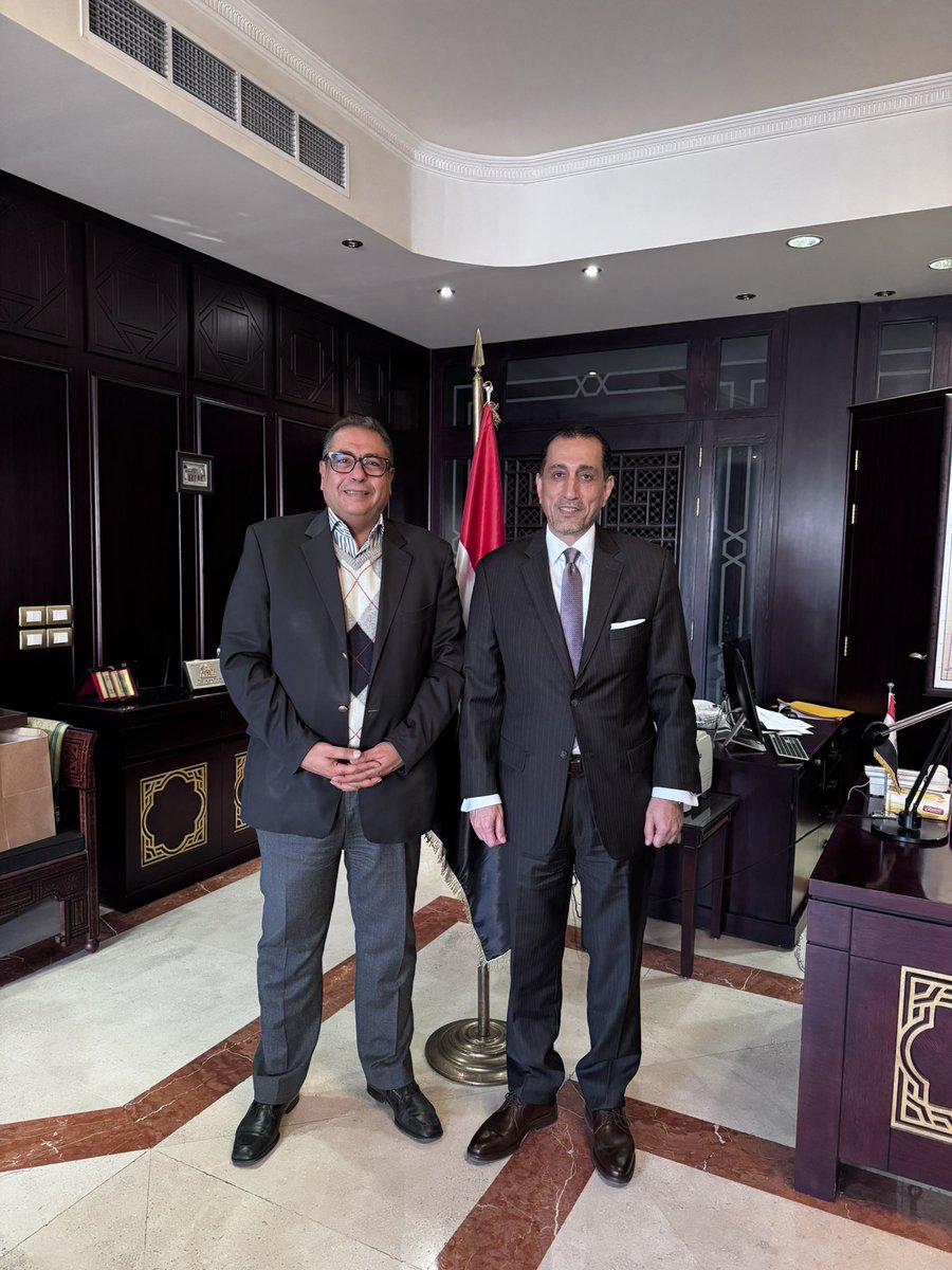 Squdah's tweet image. التقيت سعادة القائم بأعمال السفارة المصرية في دمشق السفير أسامة خضر، وبحثت معه سبل تطوير التعاون بين سفارتي البلدين الشقيقين خدمة لمصالحنا المشتركة. 
#الاردن #مصر  #سوريا
