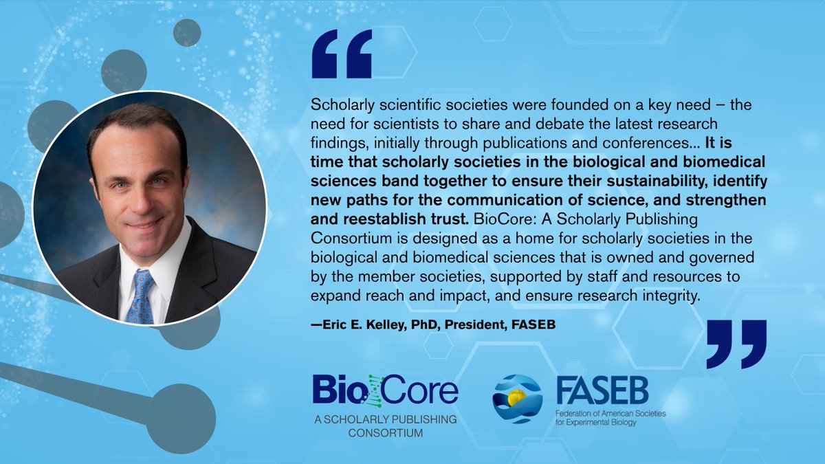 BioCore_Pubs's tweet image. “Scholarly scientific societies were founded on the need to share and debate research findings… Today, we see a need to strengthen those principles and band together to reestablish trust.”
— Eric E. Kelley, PhD, President, @FASEBorg