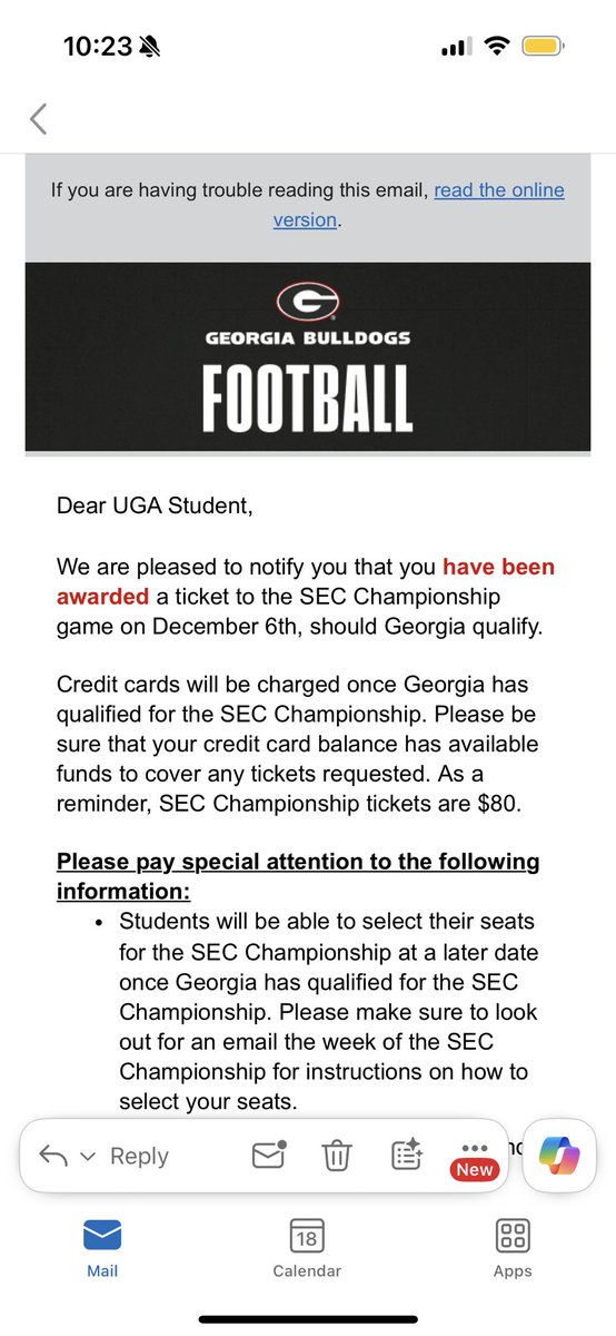 UGA dropping their nuts and awarding SECCG tickets already 🤣🤣