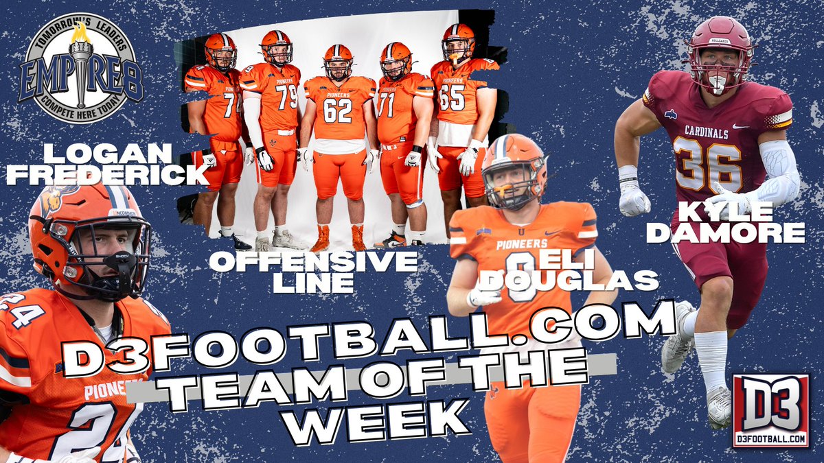 Eight from E8 Named to Final D3football.com Team of the Week
empire8.com/news/2025/11/1…

#E8 #E8Proud #LeadersCompeteHere #WhyD3