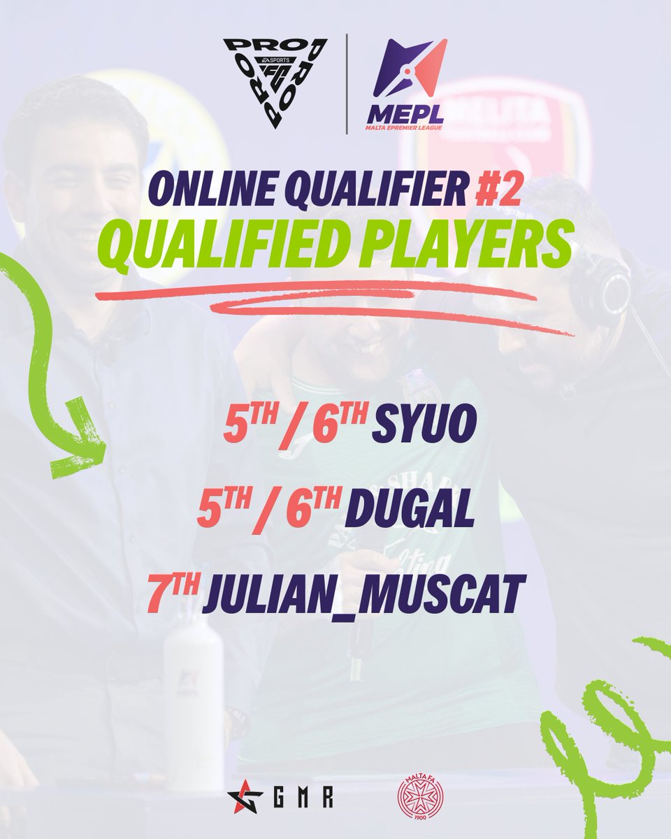MaltaePL's tweet image. 🎮 Well played! The Top 7️⃣ players from Online Qualifier #2 have made it to the Last Chance Qualifier for the Malta ePremier League 2025/26 ⚽✨

Full standings 👉 maltaepremierleague.com/tournaments/56…

#MEPL #MaltaePremierLeague #EAFC26 #esports