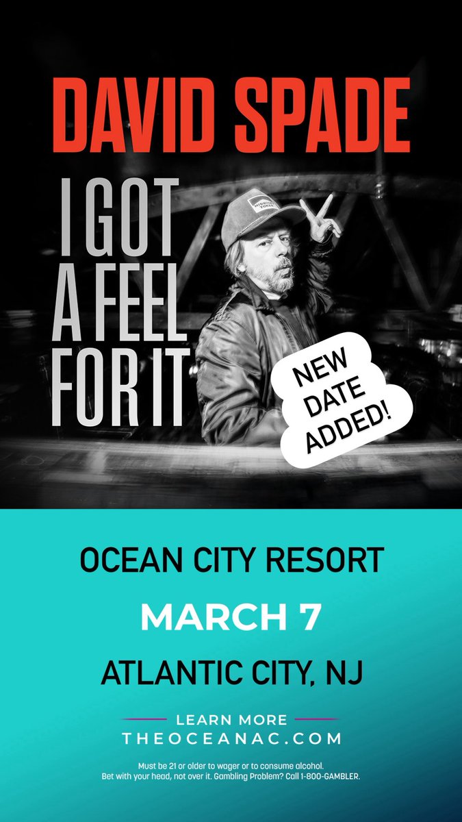 Atlantic City, NJ! Pre-Sale Passcode: SPADER Ticket Link: ticketmaster.com/event/0200636C…