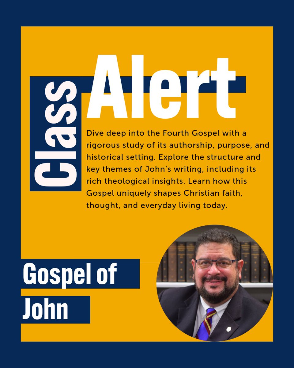 🚨 CLASS ALERT! Want to understand the Gospel of John like never before? Join us as we explore its authorship, themes, and theological depth and see how it speaks to our lives today.
➡️ Register now at Brookes.edu!
