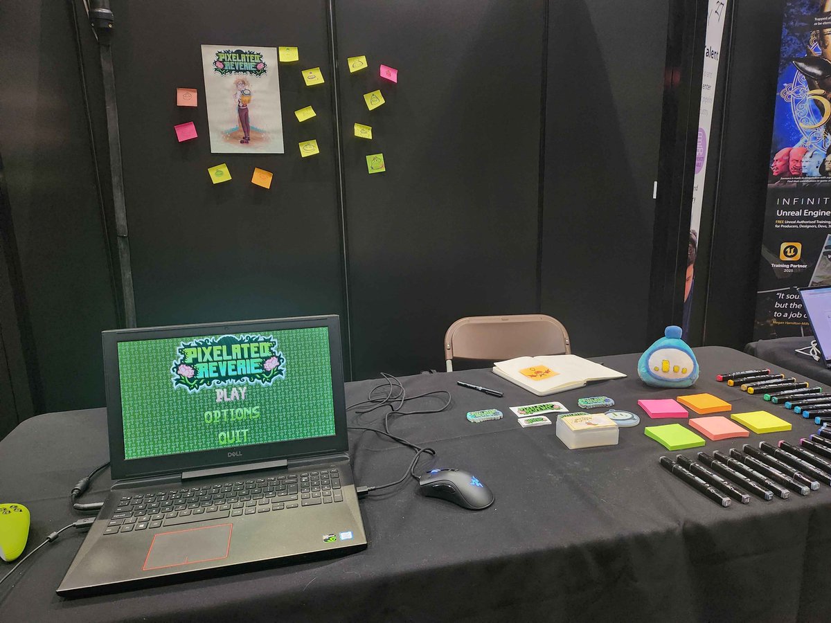 TeamReverie_Dev's tweet photo. Another convention successfully attended! We had a great time at the To The Moon Expo, meeting a wonderful group of people, both those in the industry and those in the public. Thank you to everyone who visited our booth, and everyone who drew a Del that we  put up on our wall. https://t.co/94zpRPgKBu