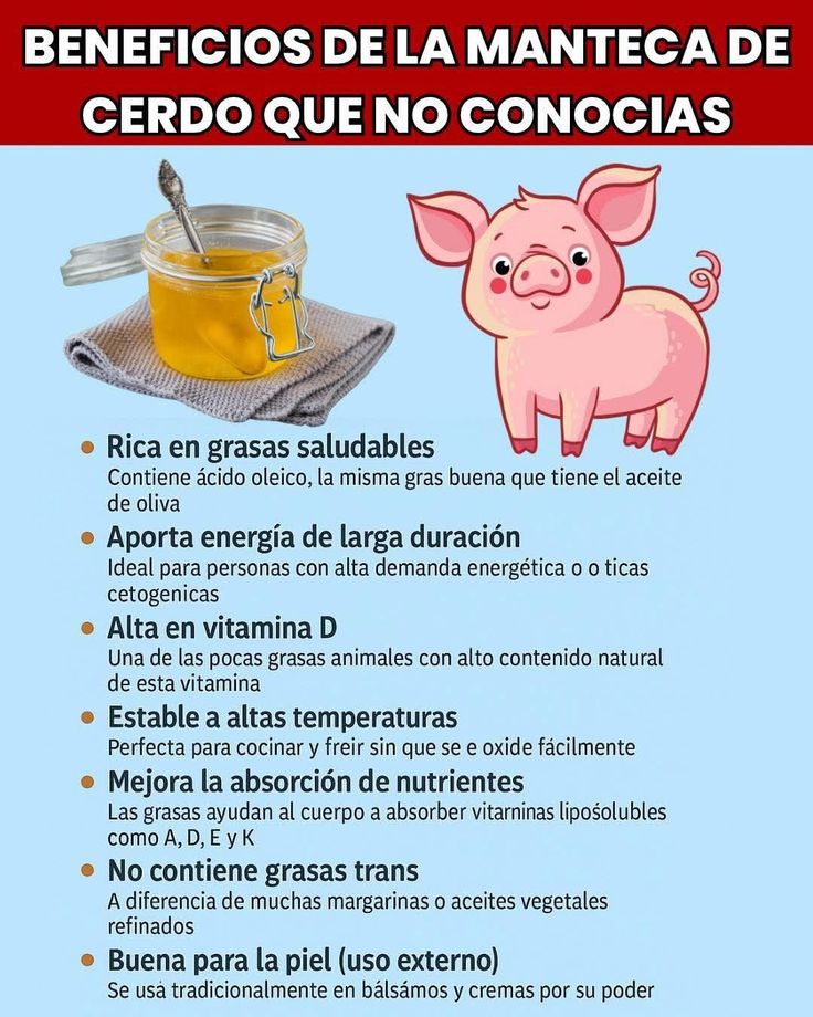 Hace 20 años era impensable está información. Beneficios de la Manteca de 🐷