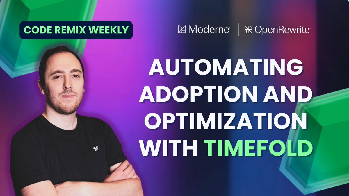 OpenRewrite's tweet image. Join the next Code Remix Weekly tomorrow with @TCoolsIT, DevRel at @TimefoldAI! 🎙️

Discover Timefold, the powerful OptaPlanner fork, and learn about its origin, automatic migration, and how it rethinks breaking changes.💪

🔴 Tomorrow at 21:00 CET / 3 PM ET…