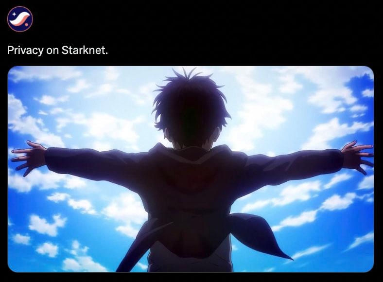 Apostle_Team's tweet image. $STRK В Starknet намекают на анонс? (twitter) 🤔

«Privacy on Starknet».

Ранее:
- На этой неделе
- CEO StarkWare
- Ztarknet + хакатон

Telegram: t.me/CryptoInsight_…

#Starknet #STRK #Zcash #Ztarknet #StarkWare #ZK #ZKP #Cairo #AVNU #DeFi #L2 #Layer2 #Crypto #Крипта…