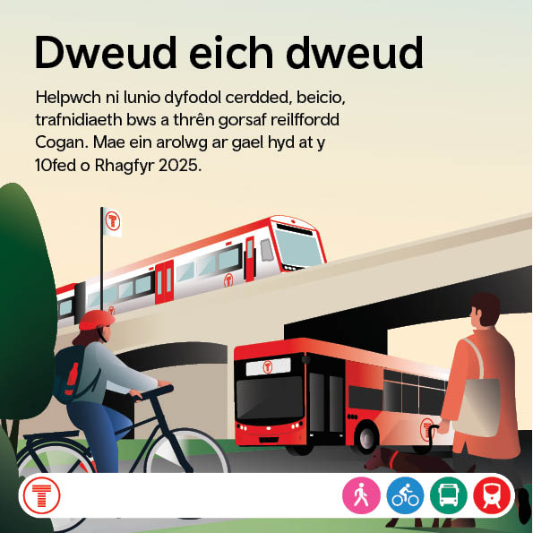 🚉Gwelliannau Gorsaf Cogan

Ar Dydd Mawrth 2il o Rhagfyr, galwch heibio am sgwrs yng Nghlwb Cogan Coronation (CF64 2JZ), unrhyw bryd rhwng 3pm – 7pm. 

Rhannwch eich barn ar orsaf Cogan a gofynnwch unrhyw gwestiynau sydd gennych

dweudeichdweud.trc.cymru/gorsafcogan
