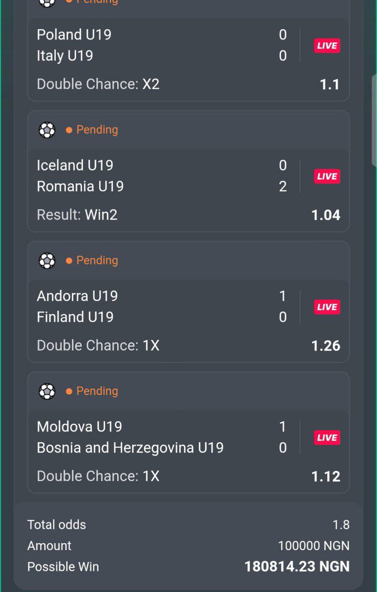 FORECAST_1's tweet image. 1.88 ODD: game on betjarra🟢🟢

LOAD YOUR CODE HERE 👇🏽👇🏽: 
                                  16249588

record.affiliatepark.com/_Pv8sQNblbeTUO…

No  promo code 

Claim free 300% on your first ever deposit

Bet responsible