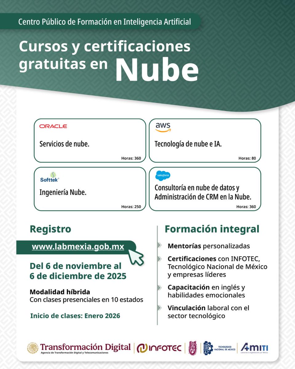 TecNMTlaxiaco's tweet image. ¿𝗤𝗨𝗜𝗘𝗥𝗘𝗦 𝗜𝗠𝗣𝗨𝗟𝗦𝗔𝗥 𝗧𝗨 𝗖𝗔𝗥𝗥𝗘𝗥𝗔 𝗘𝗡 𝗧𝗘𝗖𝗡𝗢𝗟𝗢𝗚Í𝗔?

Podrás aprender sobre:
▪️𝑰𝒏𝒕𝒆𝒍𝒊𝒈𝒆𝒏𝒄𝒊𝒂 𝑨𝒓𝒕𝒊𝒇𝒊𝒄𝒊𝒂𝒍
▪️𝑨𝒏𝒂́𝒍𝒊𝒔𝒊𝒔 𝒅𝒆 𝒅𝒂𝒕𝒐𝒔
▪️𝑪𝒊𝒃𝒆𝒓𝒔𝒆𝒈𝒖𝒓𝒊𝒅𝒂𝒅
▪️𝑵𝒖𝒃𝒆
▪️𝑱𝒂𝒗𝒂