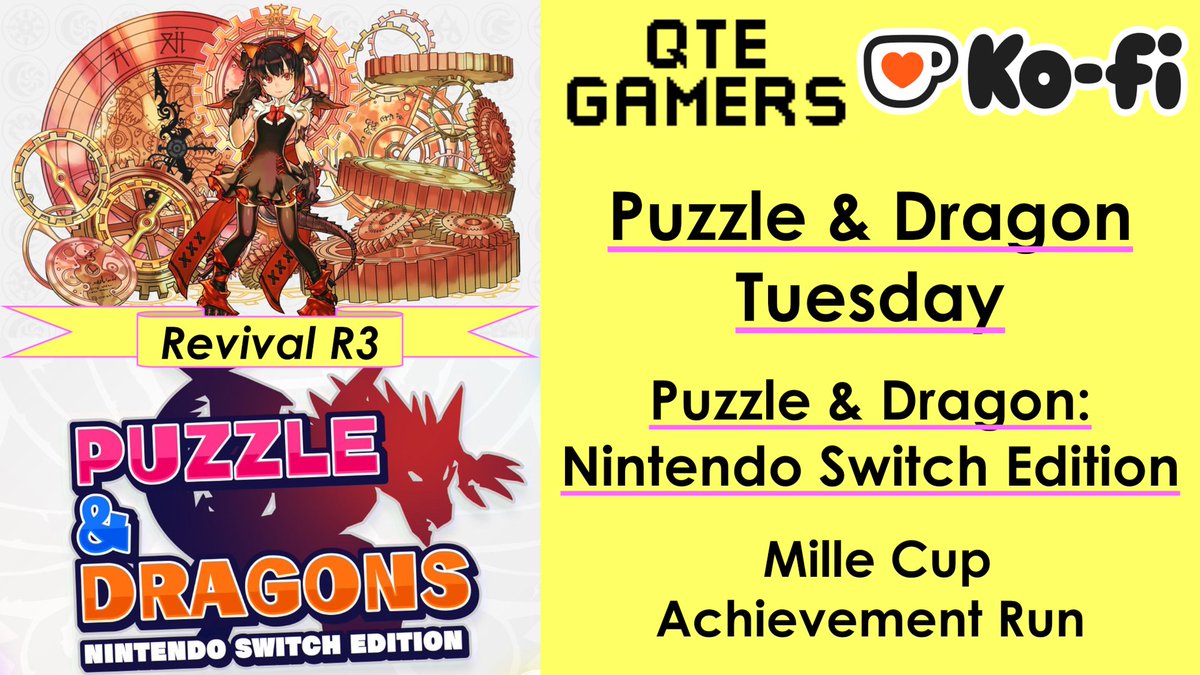 qtegamers's tweet image. On Ko-Fi ko-fi.com/qtegamers, this week&apos;s @pad10th Puzzle &amp;amp; Dragons: Nintendo Switch Edition - Mille Cup Revival R3 Achievement Run gameplay video is up for subscribers. Feel Free to donate there, too! #Kofi #パズドラ #パズドラSwitch #Switch #ミル杯開催