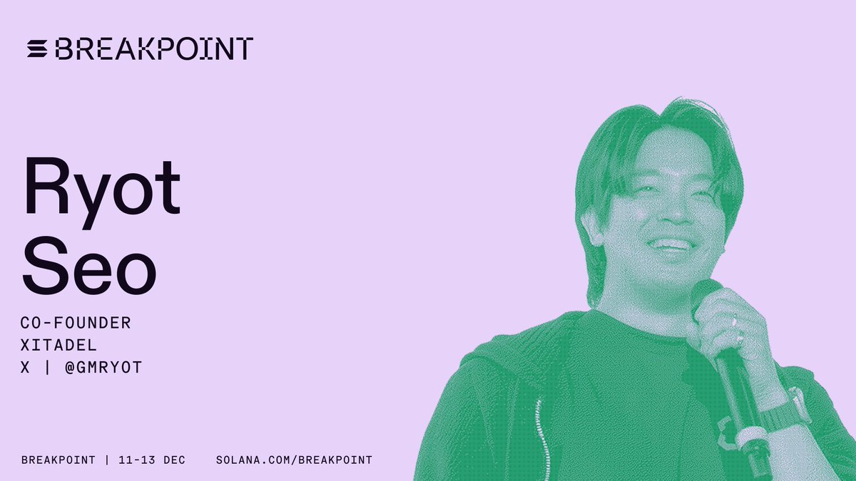 Proud to share that <a href="/gmryot/">Ryot 📕</a>, co-founder of Xitadel, will be speaking on “Why Onchain Needs Debt Financing” at <a href="/SolanaConf/">Solana Breakpoint 🇦🇪 Abu Dhabi Dec 11-13</a>

This session digs into how proper debt financing brings benefits to a mature onchain economy as the space scales up and why 2026 is great time to start.