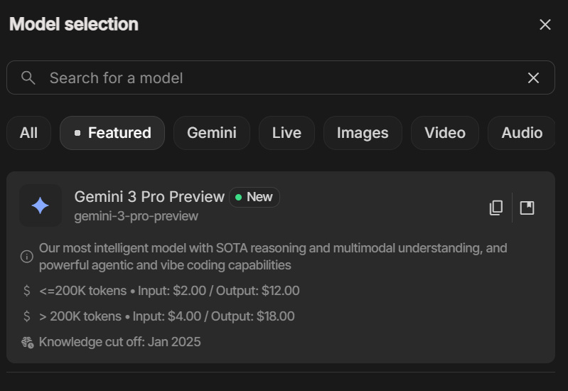 minchoi's tweet image. It&apos;s happening.

Gemini 3 Pro Preview just showed up on Google AI Studio

It&apos;s not accessible yet however