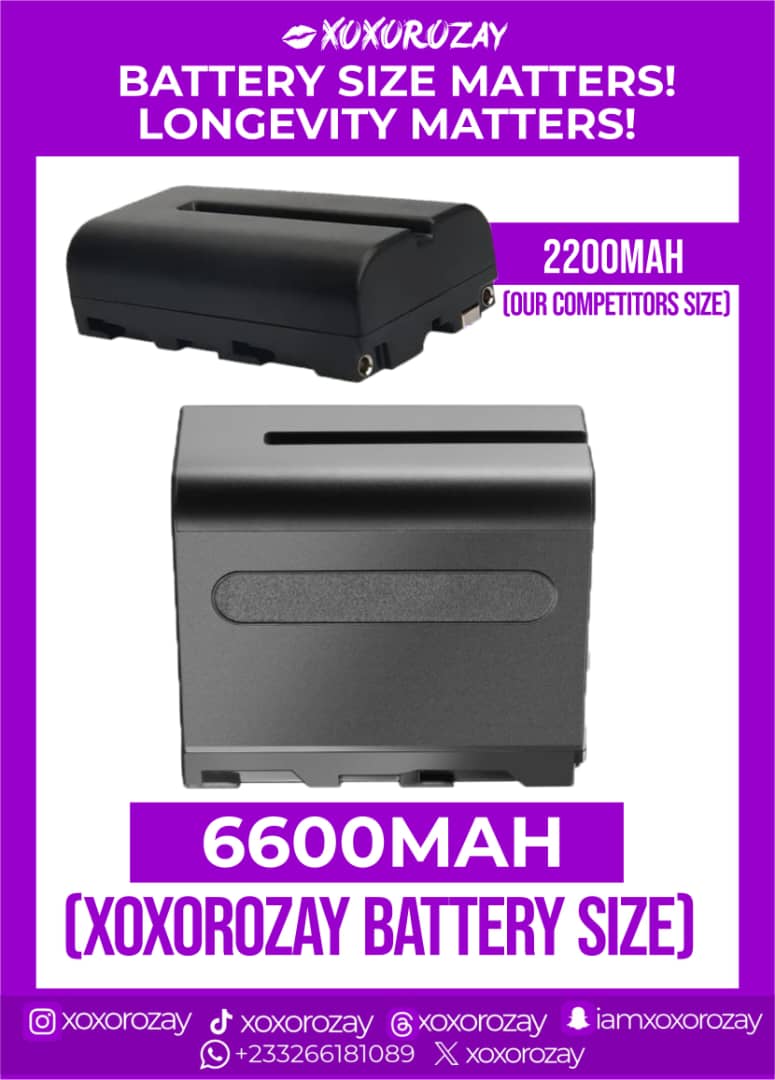 iamxoxorozay's tweet image. 🔋 6600mAh Power Beast — Never Run Out Again!
Level up your filming + content game with this high-capacity lithium-ion battery 😤🔥 
Price: 500ghc
DM/Call/WhatsApp: 0266181089 to order now 📲
#XOXOROZAY #ContentCreatorTools #LEDLightBattery #CameraGearGH #GhanaCreators #6600mAhPo