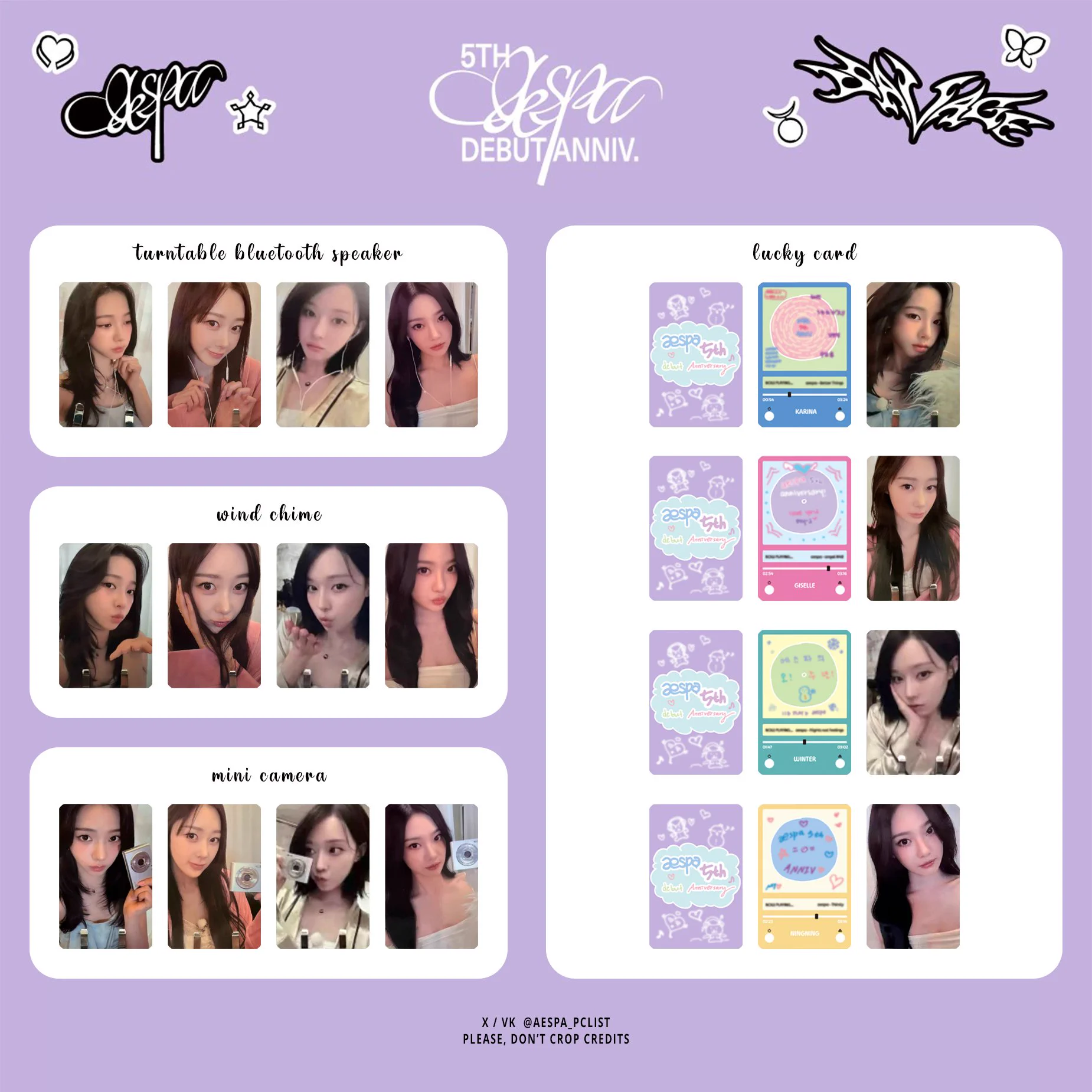 aespa | photocard list on X: 