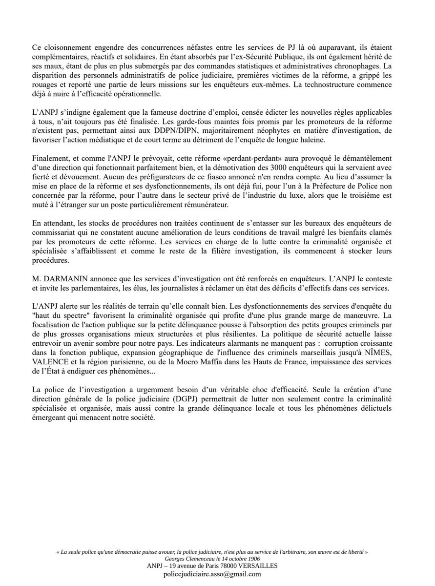 <a href="/MLP_officiel/">Marine Le Pen</a> Ce démantèlement avait été contesté dès 2022 et en 2023 par les enquêteurs de PJ (ANPJ), les magistrats, les avocats, les commissions d'enquête parlementaires (sénateurs et députés) et de la Cour des Comptes. Rien que ça ! A l'instar du terrorisme, il faut plutôt créer 1 DGPJ !