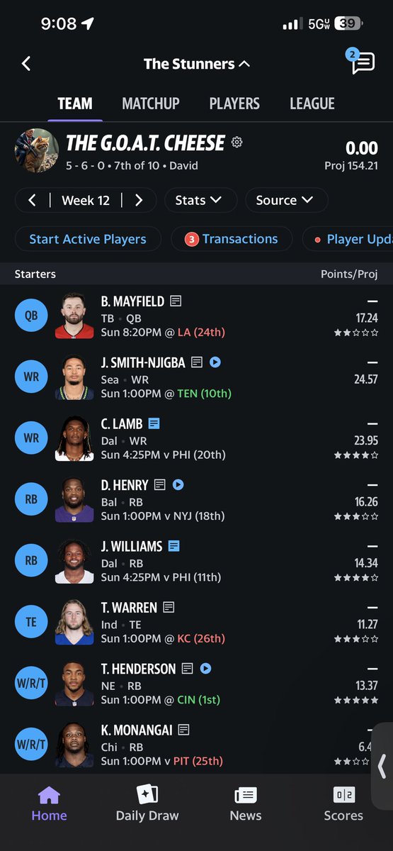 ITacos4's tweet photo. Updated roster, 6 total trades, after starting 0-4, 7th out of 10th place at the moment https://t.co/uCtGSoWvB1