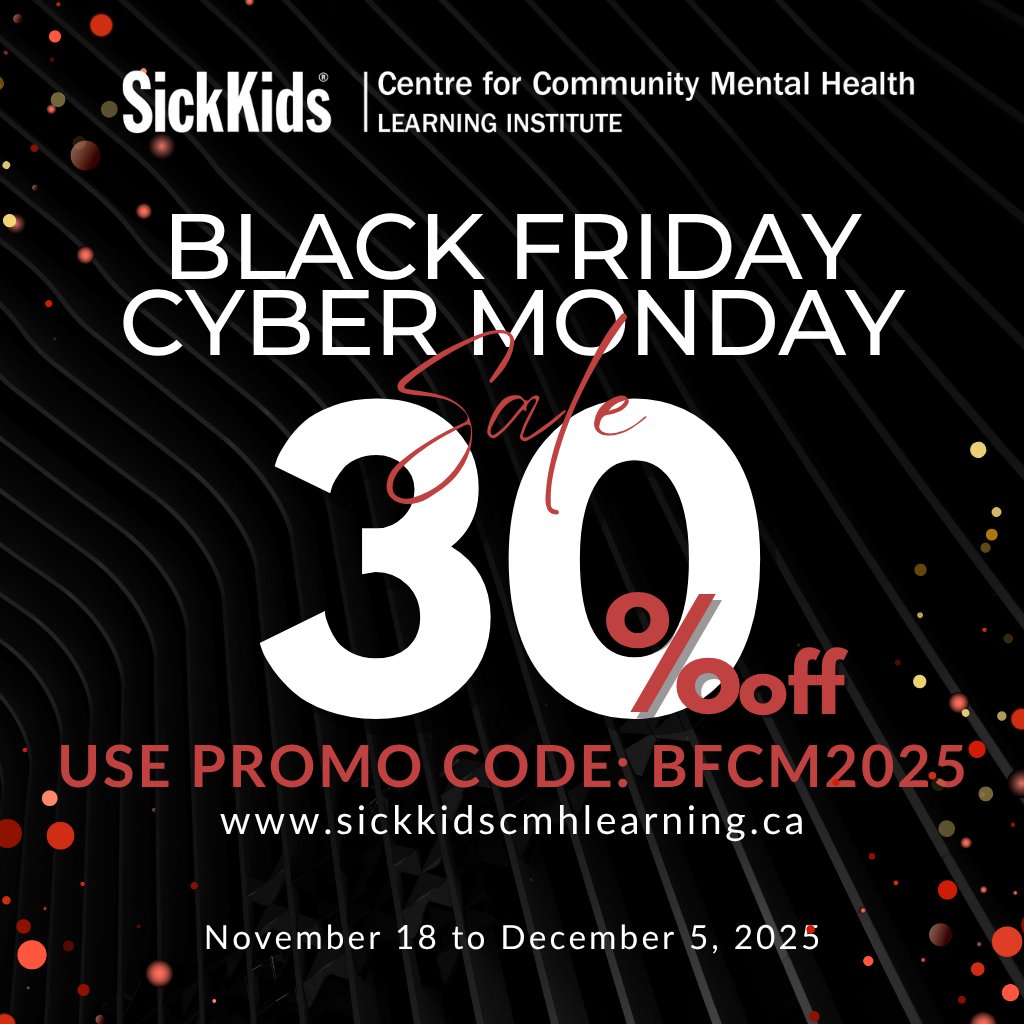 SKCCMHLearning's tweet photo. π₯Our Black Friday Cyber Monday Sale is back!
Enjoy 30% off all 2025 and 2026 courses and certificates with code BFCM2025 - offer valid until Dec. 5!
πStart your next learning journey at https://t.co/MZZgM1SBR3.
#SKCCMHLI #MentalHealthTraining #ContinuingEducation #BFCMSale https://t.co/OtE2DXbR7v