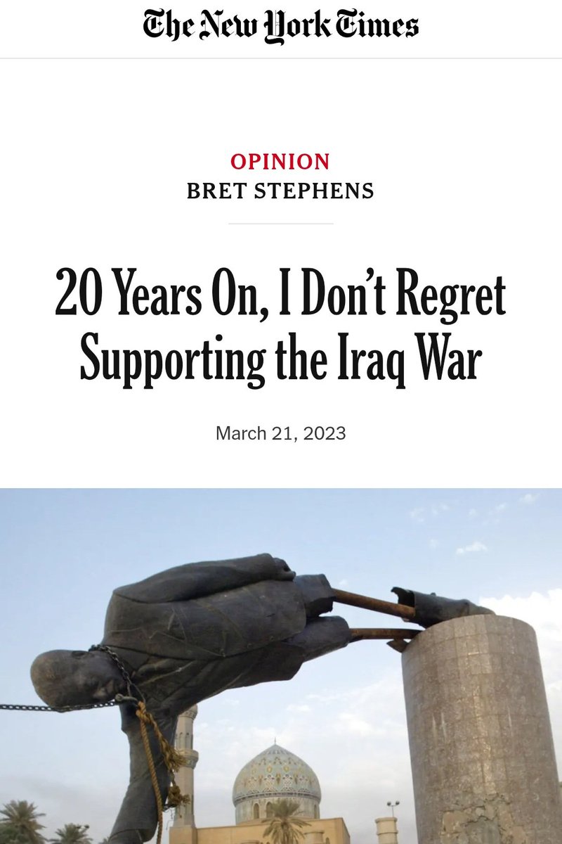 BenjaminNorton's tweet image. Neoconservative New York Times columnist Bret Stephens has been wrong about pretty much everything his entire career.

He obediently regurgitated CIA lies to justify every US war of aggression, against Iraq, Libya, Syria, and Iran.

Now he is calling for overthrowing Venezuela&apos;s…