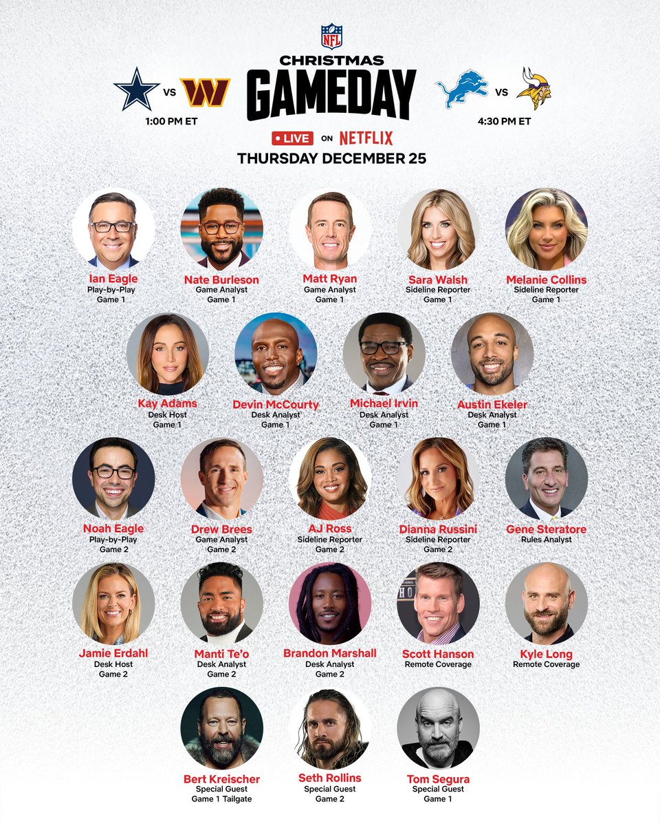 DMRussini's tweet image. Come spend Christmas with @netflix in Minnesota for Lions–Vikings 🎄

Can’t wait to join the crew!