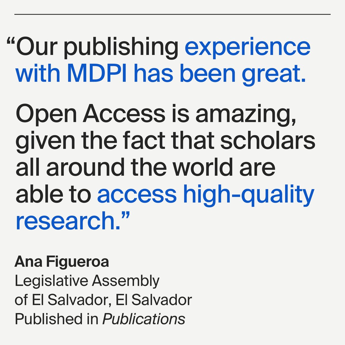 MDPIOpenAccess's tweet image. MDPI ensures reviewers have the best experience possible reviewing work for MDPI journals.

Furthermore, MDPI is committed to ensuring research is accessible to anyone, anywhere, making it highly visible.

Learn more: brnw.ch/21wXB90

#MDPI #OpenAccess