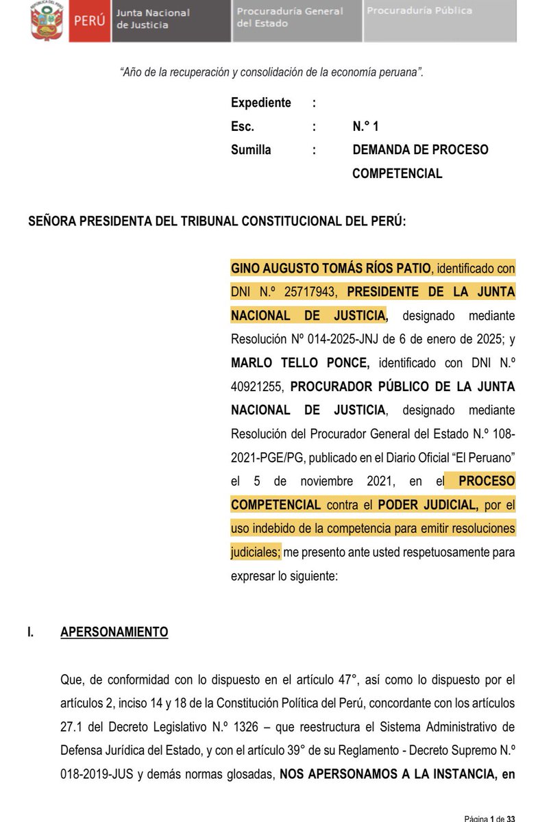 maagnetar's tweet image. #LOÚLTIMO La JNJ recurre al TC para no reponer a Delia Espinoza. Gino Ríos presentó demanda competencial contra el Poder Judicial para que se anule la medida cautelar que han desacatado en dos oportunidades