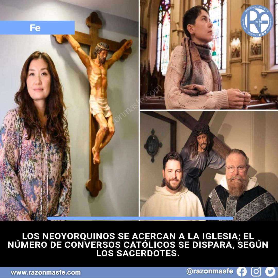 razonmasfe's tweet photo. 📰Las conversiones católicas en Nueva York se disparan. Iglesias como St. Joseph's triplicaron sus inscritos en programas de iniciación cristiana, atrayendo principalmente a jóvenes profesionales en busca de significado espiritual.

➕ info: https://t.co/8TtDjKJSXG https://t.co/i1kujXNc5e
